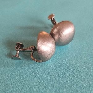 Vintage Brushed Silver Earrings